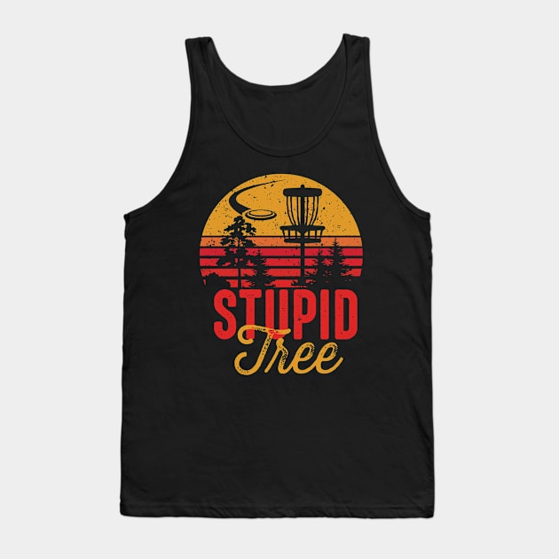 Stupid Tree Funny Ultimate Frisbee Frolf Disc Golf Design Tank Top by MrPink017